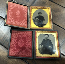 Load image into Gallery viewer, Two Tintypes In Cases Man & Boy