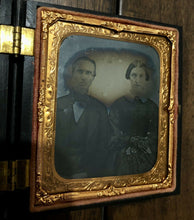 Load image into Gallery viewer, 1860s Ambrotype of a Couple in "Farm Boy" Union Case