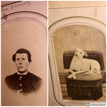 Load image into Gallery viewer, HQ 1860s Photo Album 104 CDVS Tintypes Dogs Hidden Mother Civil War Soldier Many ID