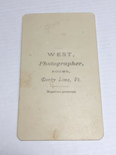 Load image into Gallery viewer, Post Mortem Little Girl On Sofa Holding Flowers, Open Eyes Vermont Photographer