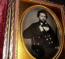 Load image into Gallery viewer, Sea Captain or Navy ? Handsome Bearded Man 1/6 Daguerreotype Poss Portland Maine