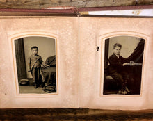 Load image into Gallery viewer, 1860s 1870s antique photo album CDV tintypes Civil War Era 56A
