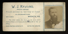 Load image into Gallery viewer, Rare 1800s Wichita Kansas Photographer Advertising Business Card with Portrait