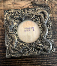 Load image into Gallery viewer, Beautiful High Relief Antique Silver Pewter Chinese Dragons Picture Frame 1890s