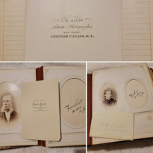 Load image into Gallery viewer, Leather Victorian Photo Album with CDVs & Cabinet Cards New York