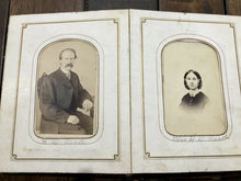 Load image into Gallery viewer, 1860s Photo Album ID'd CDV Tintype Photos Michigan Massachusetts Photographer?