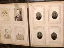 Load image into Gallery viewer, Big Leather Album 101 Antique Photos New York Pennsylvania 1860s 1870s 1880s IDs