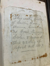 Load image into Gallery viewer, 1860s tintype three id'd girls on embossed mount with note + dated april 1867