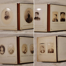 Load image into Gallery viewer, Leather Victorian Photo Album with CDVs & Cabinet Cards New York
