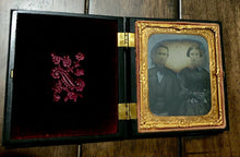 Load image into Gallery viewer, 1860s Ambrotype of a Couple in "Farm Boy" Union Case