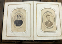 Load image into Gallery viewer, 1860s Photo Album ID'd CDV Tintype Photos Michigan Massachusetts Photographer?