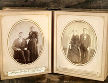 Load image into Gallery viewer, 51A Nice Leather Album Antique Photos from KANSAS Wedding Bride Groom