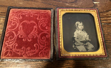 Load image into Gallery viewer, 1850s Ambrotype Photo Cute Boy with Long Curls in Hair & Short Pants - Full Case