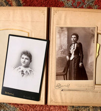 Load image into Gallery viewer, Antique Leather Album 20 Cabinet Card Photos All Identified