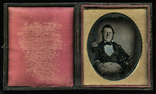Load image into Gallery viewer, 1840s 1/6 Daguerreotype Sideburns Man Holding Western Style Hat - Sealed
