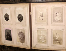 Load image into Gallery viewer, Big Leather Album 101 Antique Photos New York Pennsylvania 1860s 1870s 1880s IDs