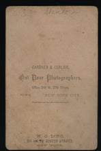 Load image into Gallery viewer, RARE CABINET CARD PHOTO NEW YORK TOBACCO STORE WOODEN CIGAR STORE INDIAN ANTIQUE