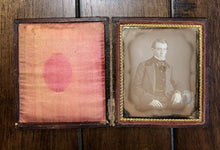 Load image into Gallery viewer, 1840s 1850s Daguerreotype Handsome Man Tinted Photo New Bedford Massachusetts