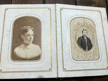 Load image into Gallery viewer, 1860s Photo Album ID'd CDV Tintype Photos Michigan Massachusetts Photographer?
