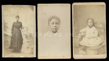 Load image into Gallery viewer, Antique CDV Photos ID'd Black Woman & her Daughters Topeka Kansas photographers