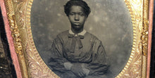 Load image into Gallery viewer, Antique / Slave Era 1860s Tintype Photo Teenage African American Girl