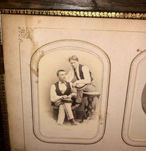 Load image into Gallery viewer, HQ 1860s Photo Album 104 CDVS Tintypes Dogs Hidden Mother Civil War Soldier Many ID