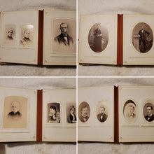 Load image into Gallery viewer, Leather Victorian Photo Album with CDVs & Cabinet Cards New York
