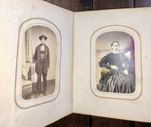 Load image into Gallery viewer, Antique Photo Album 49 Old Photos CDVs Tintype Pennsylvania 1860s 1870s