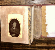 Load image into Gallery viewer, 1860s 1870s antique photo album CDV tintypes Civil War Era 56A
