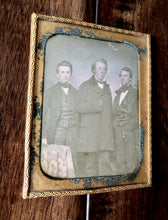 Load image into Gallery viewer, 1/4 Daguerreotype Photo Three Standing Men, Possibly From Boston - 1840s Sealed
