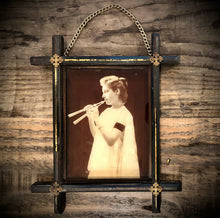 Load image into Gallery viewer, Rare 1891 Herbert Randall Flute Player Musician Art Photo Framed / Antique Music