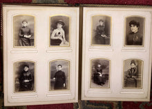 Load image into Gallery viewer, Quality Leather Antique Photo Album 93 1860s + Later CDV Cabinet Tintype Photos