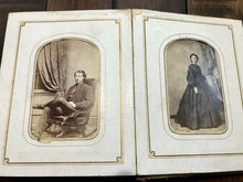 Load image into Gallery viewer, 1860s Photo Album ID'd CDV Tintype Photos Michigan Massachusetts Photographer?