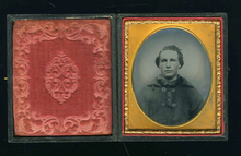 Load image into Gallery viewer, 1/6 1850s Tintype Handsome Young Man - Gold Miner? NEFF's PATENT