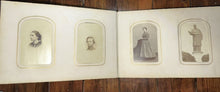 Load image into Gallery viewer, Nice Leather & Brass 1860s Photo Album w' Civil War Soldier & Tax Stamps Boston