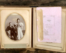 Load image into Gallery viewer, 51A Nice Leather Album Antique Photos from KANSAS Wedding Bride Groom