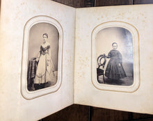 Load image into Gallery viewer, Antique Photo Album 49 Old Photos CDVs Tintype Pennsylvania 1860s 1870s