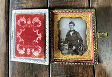 Load image into Gallery viewer, 1/6 Daguerreotype Handsome Man Holding Object - Massachusetts / MOP Case Collins