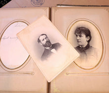 Load image into Gallery viewer, Antique Photo Album Civil War Era IOWA Philadelphia New York Tax Stamps IDs 1800s