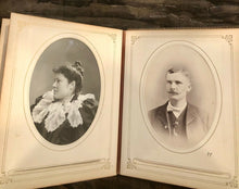 Load image into Gallery viewer, High Quality 1800s Leather Album Many ID'd People Cabinet Cards CDVs Tintype 61A