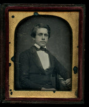 Load image into Gallery viewer, 1/4 Daguerreotype Teen Boy Holding Parade Cane or Carved Walking Stick