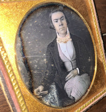 Load image into Gallery viewer, 1/6 Daguerreotype Handsome Boy Holding Dag Case, Longish Hair, Sealed, Tinted