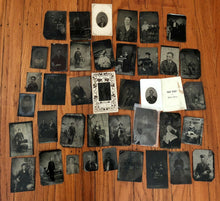 Load image into Gallery viewer, Big Lot of 39 Tintypes Antique Photos