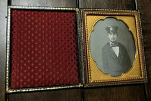 Load image into Gallery viewer, 1/6 Dated Daguerreotype Handsome Man in Slicker Hat Missouri Photographer Outley