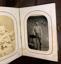 Load image into Gallery viewer, 1860s Photo Album with Antique CDV & Tintype Photos