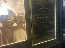 Load image into Gallery viewer, Unusual Pre or Post Mortem Woman in Chair + Her Memorial / Mourning Card Framed