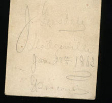 Load image into Gallery viewer, Dated CDV ID'd Young Man Holding Art Preservative Advertising 1860s Wisconsin