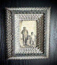 Load image into Gallery viewer, Vintage Photo Black African American Man & Girl Antique Tramp Art Picture Frame