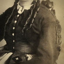 Load image into Gallery viewer, 1860s beautiful woman mixed race african american ben franklin brooch, long hair