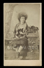 Load image into Gallery viewer, Zula the Snakecharmer Holding a Large Snake Round Neck Antique Sideshow Photo